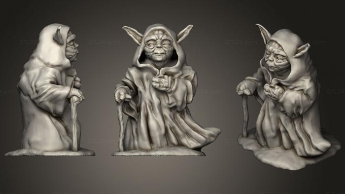 Figurines simple (Yoda Walking, STKPR_0027) 3D models for cnc